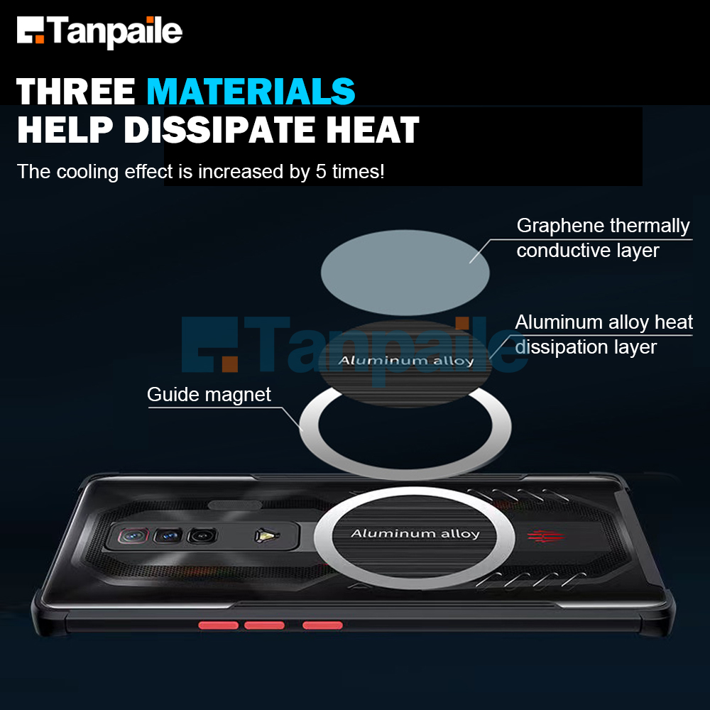 Tanpaile-Vỏ làm mát cho ZTE Nubia Đỏ ma thuật 7 magic7 Pro 7S magic7s silicon mềm [Vua thể thao điện tử] Vỏ bảo vệ lưng điện thoại tản nhiệt Graphene siêu mỏng chống sốc