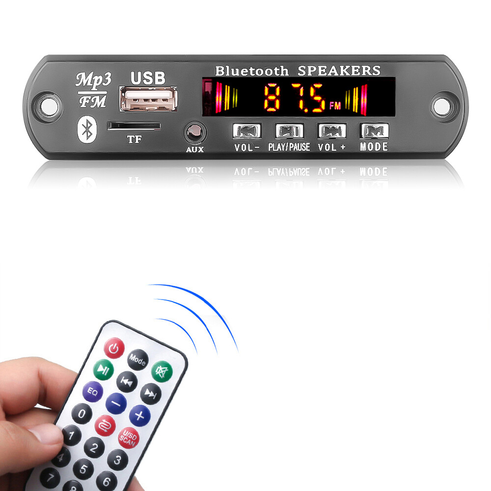 【6W Amplifier+BT 5.0+Recording】 DC 5V Wireless Bluetooth 5.0 MP3 WMA Decoder Board Audio Module USB FM Radio TF Record AUX Input For Car Home Audio