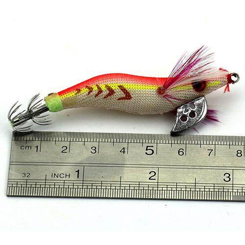 Honrane Plastic Shrimp Shape False Bait Luminous Lures Bionic Squid Hook Fishing Lure