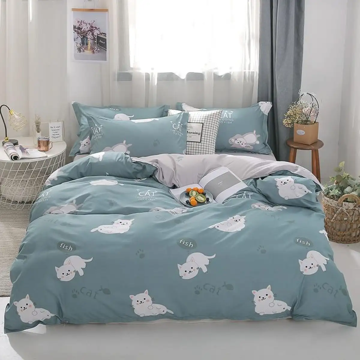 Shop wayfair for all the best double & full duvet covers & sets. cats printed bed linen single full size duvet cover bed sheet set reactive printed queen size bed set cat kids bedclothes sets