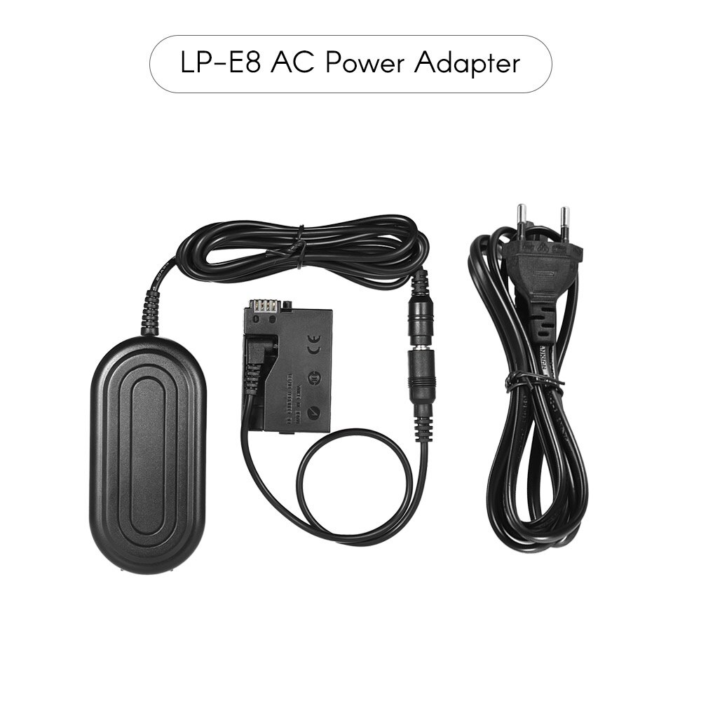 Andoer ACK-E8 AC Power Supply LP-E8 Dummy Battery Adapter Camera Charger for Canon 700D 650D 600D 550D /Rebel T5i T4i T3i T2i Kiss X5 X4 X6i X7i DSLR