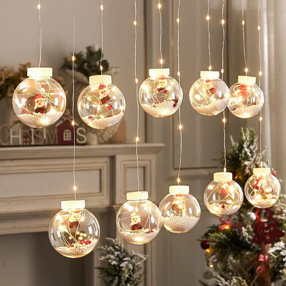 Màn led dây đèn bóng ông già noel giáng sinh năm mới trang trí giáng sinh đèn led trang trí nhà navidad cây trang trí