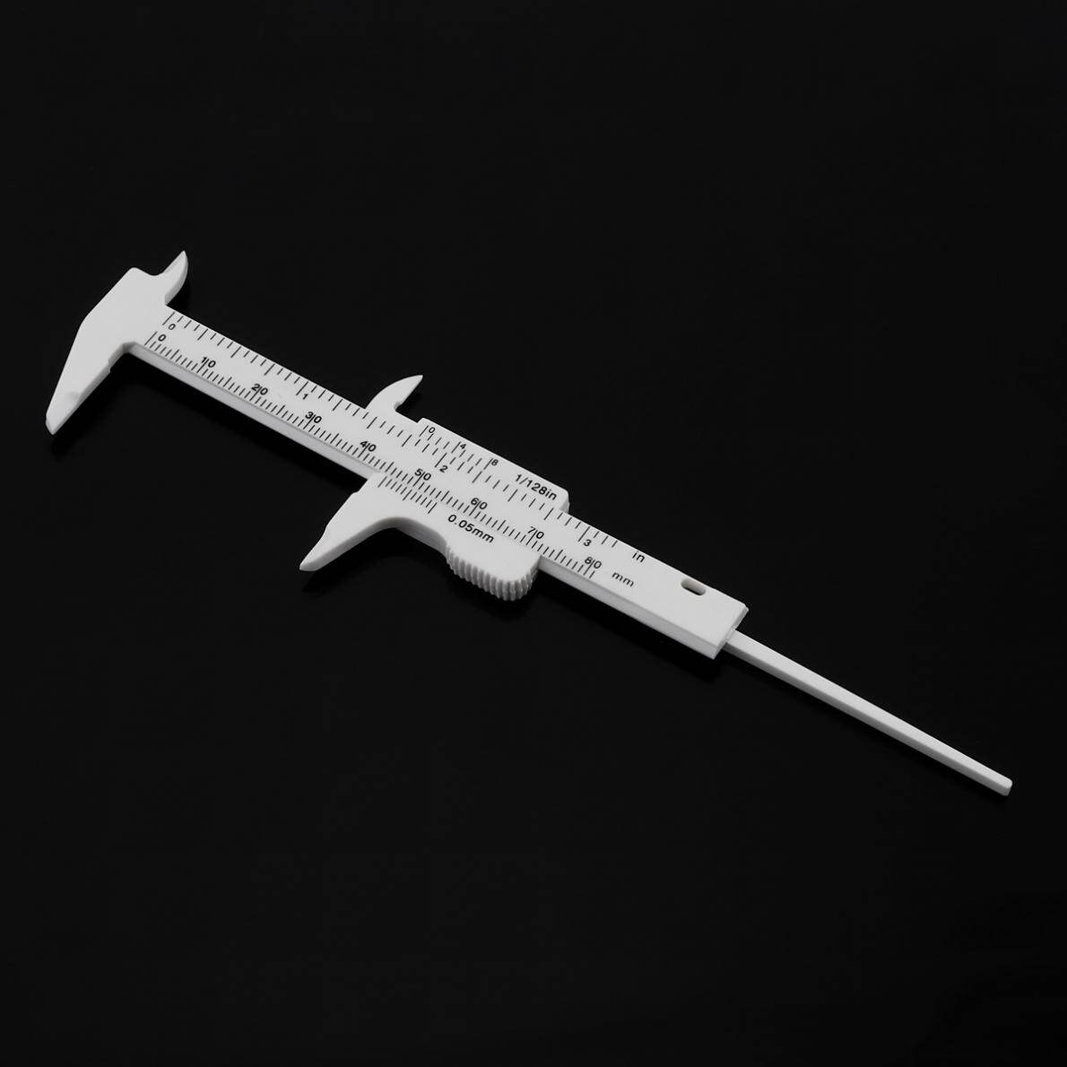Thước Cặp Vecnê Nhựa Màu Trắng Cân Đôi 0-80Mm Với Số Đo Nhỏ
