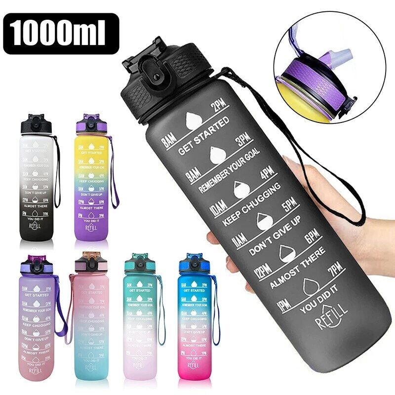 1 Liter Water Bottle Motivational Sport Water Bottle Leakproof Drinking Bottles Outdoor Travel Gym Fitness Jugs For Kitchen