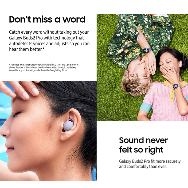 Samsung Galaxy Buds 2 Pro Wireless Bluetooth In-ear Active Noise Cancellation Headset for IOS/Android Wireless True High Quality Bluetooth Headphones with Microphone Music & Game Earbu