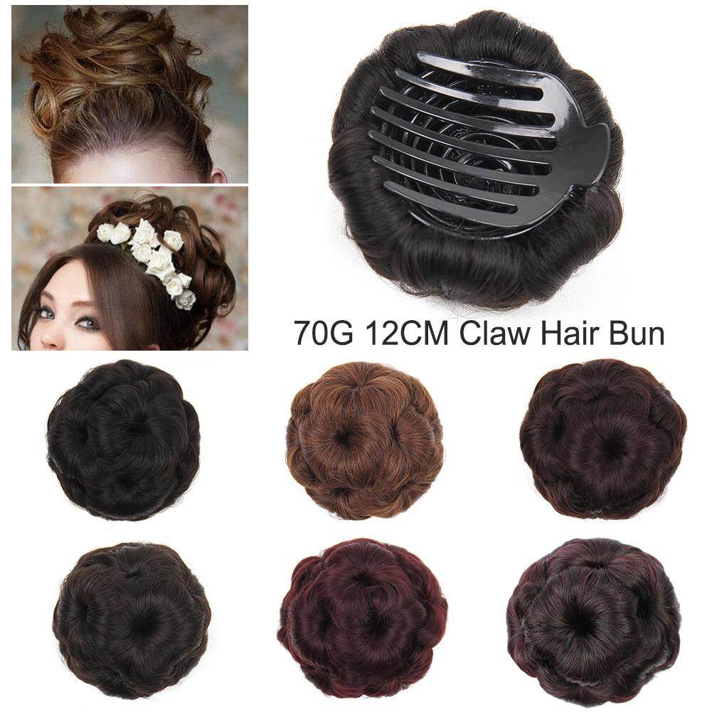 LM 12cm 70G 6 Color Claw Clip In Hair Bun Wave Curly Hair Piece Chignon Updo Cover Hair Extension