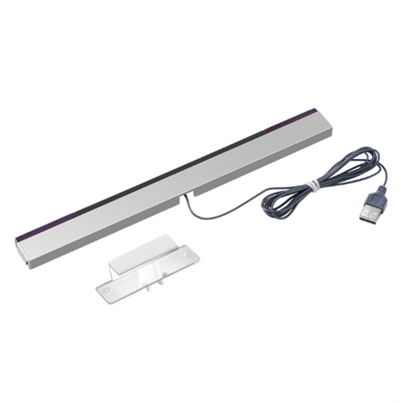 For Wii Sensor Bar Silver Sensor Bar Wired Receivers IR Signal Ray USB Plug Replacement for Nitendo Remote