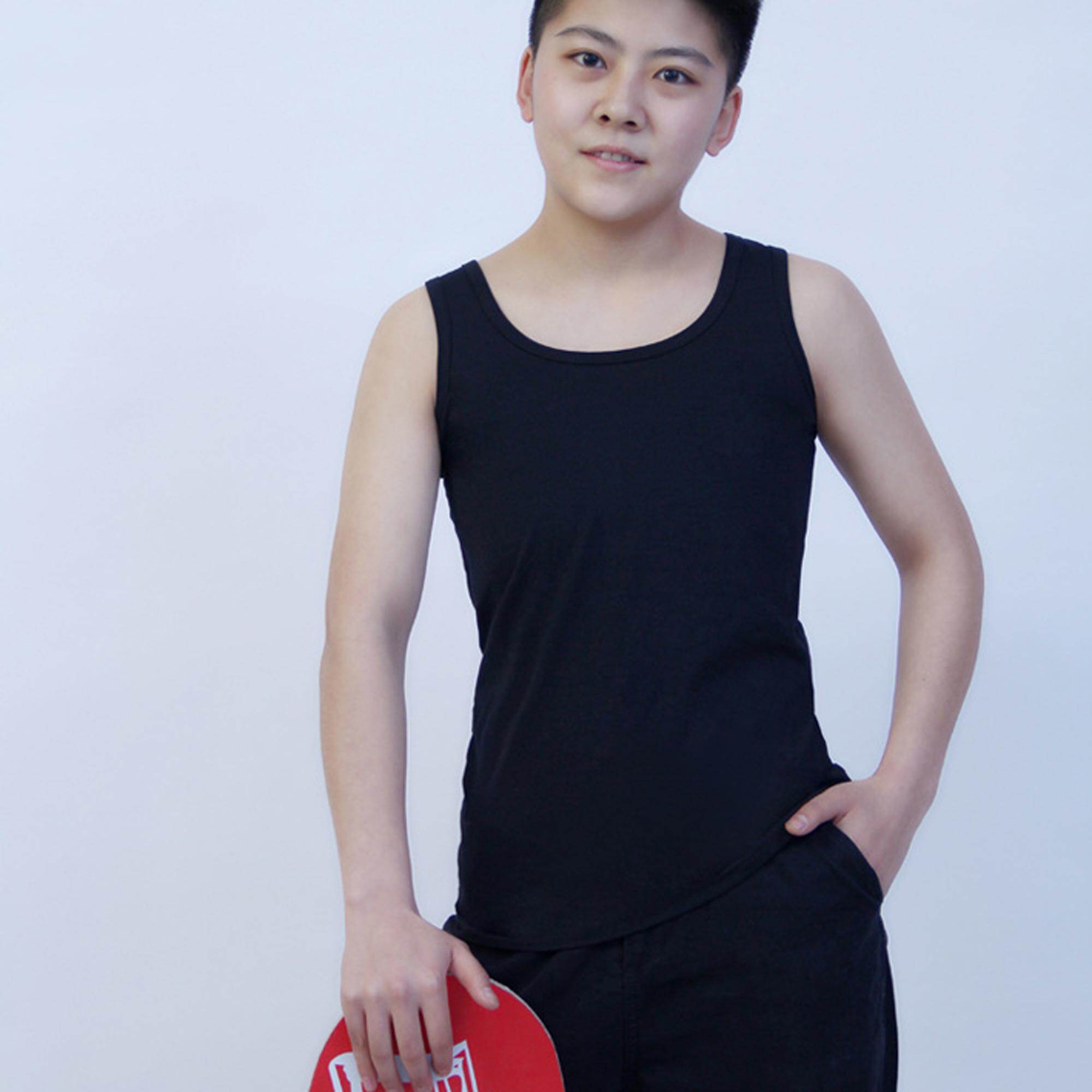 Janest Les TT Long Corset Cotton Vest T-shirt Flat Chest Sports Corset Tomboy Vest