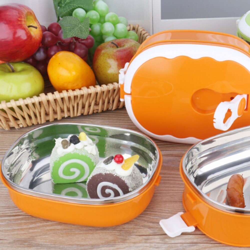 Terylin 1/2 Layer Rectangle Stainless Steel Thermal Lunch Box Food Storage Container