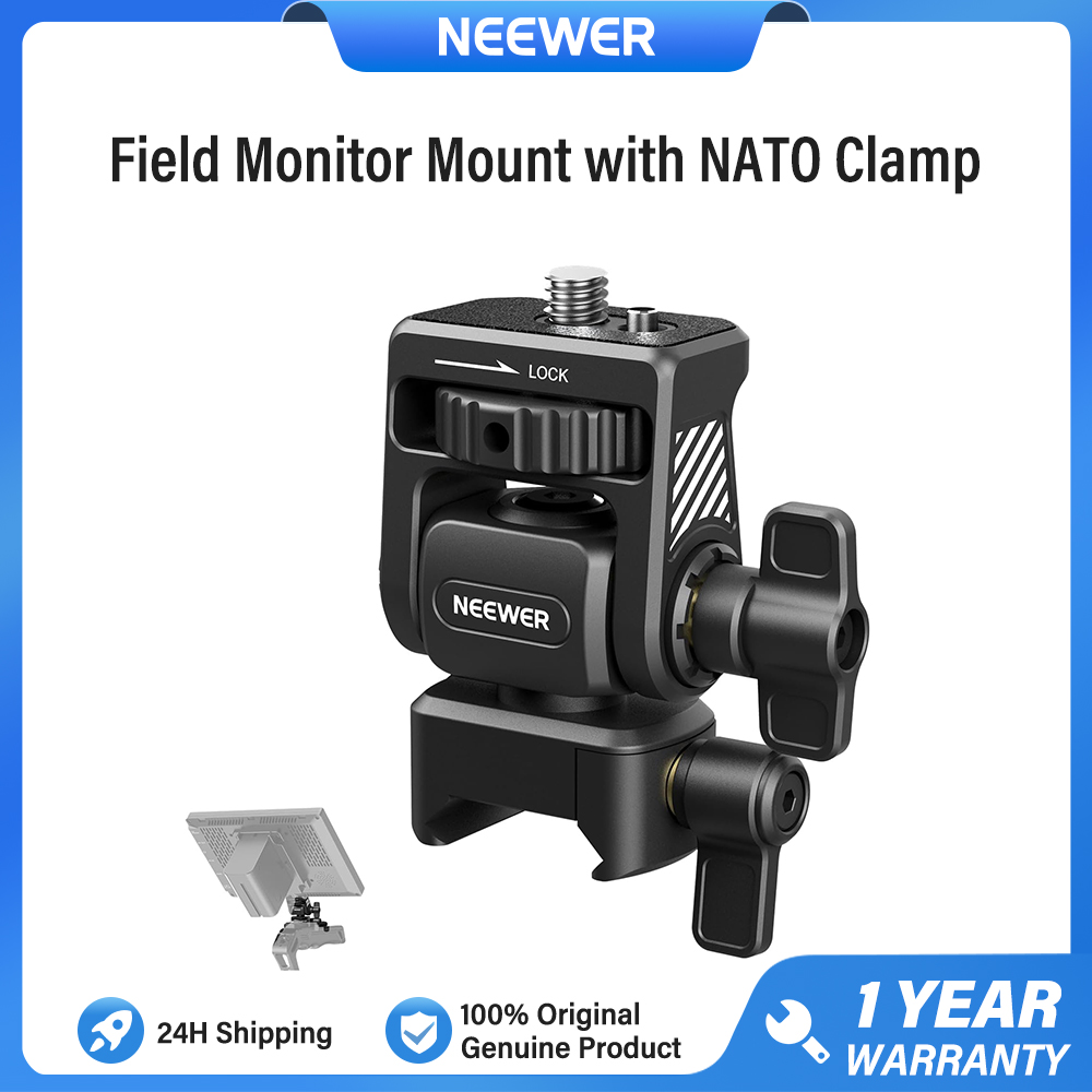 NEEWER Monitorhouder Met NAVO-klem – 360° Draaibaar, 180° Kantelbaar, Voor 5/7 Inch Veldmonitors