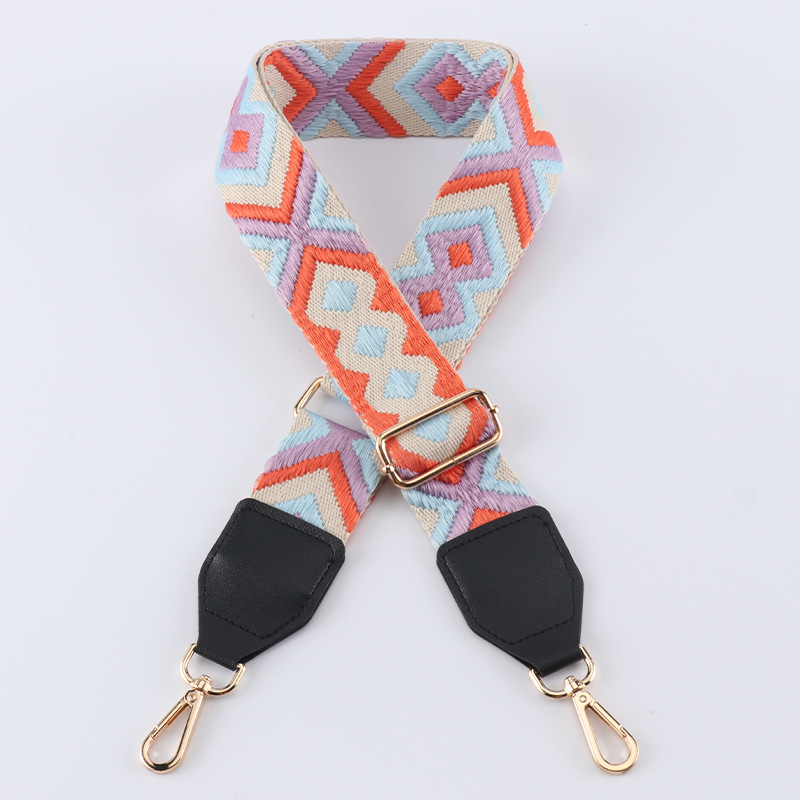 Bag Shoulder Strap New Adjustable Shoulder Strap 5cm Polyester Brocade Colorful Wide Shoulder Straps Bag Strap