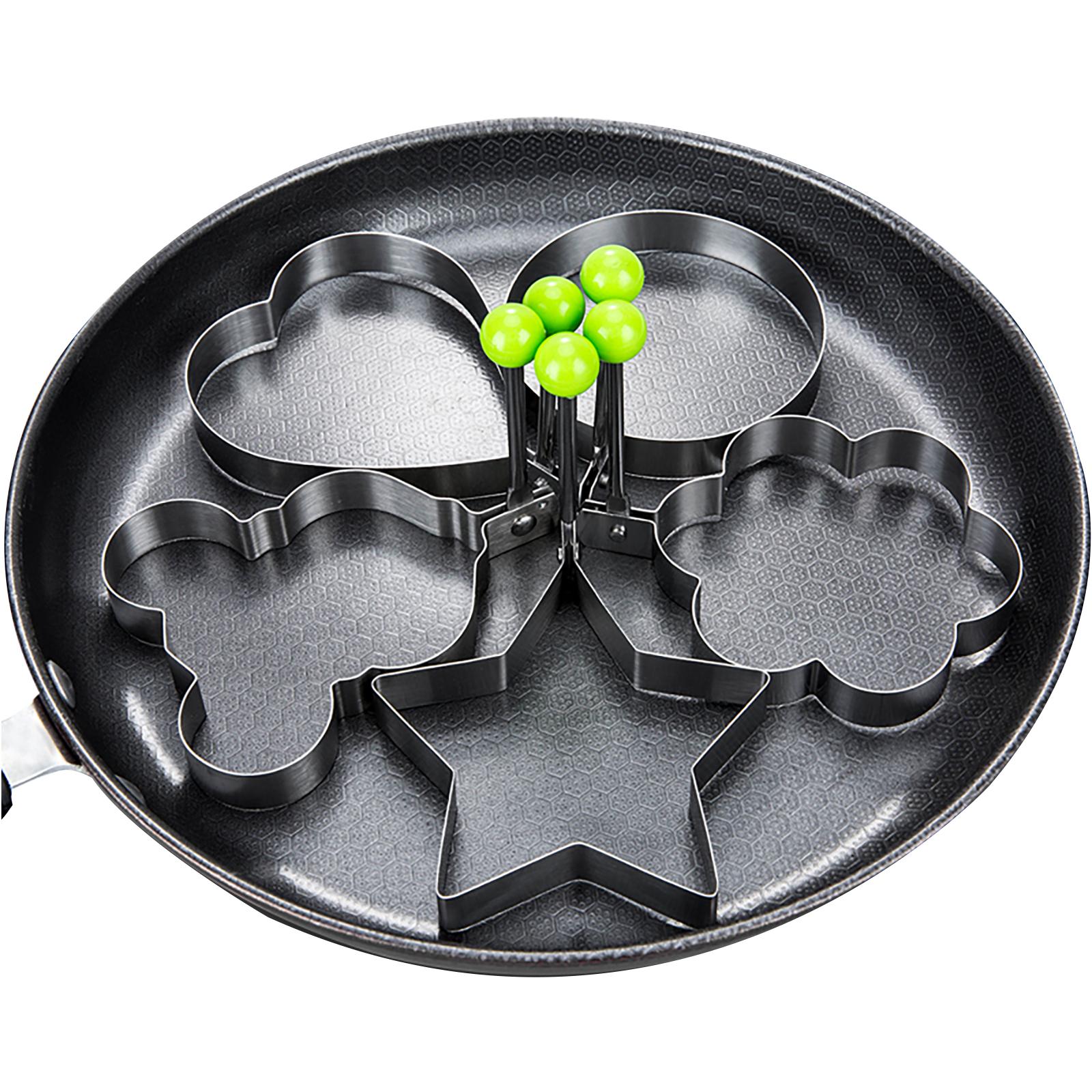 Jiam Stainless Steel 5pcs Fried Egg Pancake Omelette Mold Frying Egg Cooking Tools