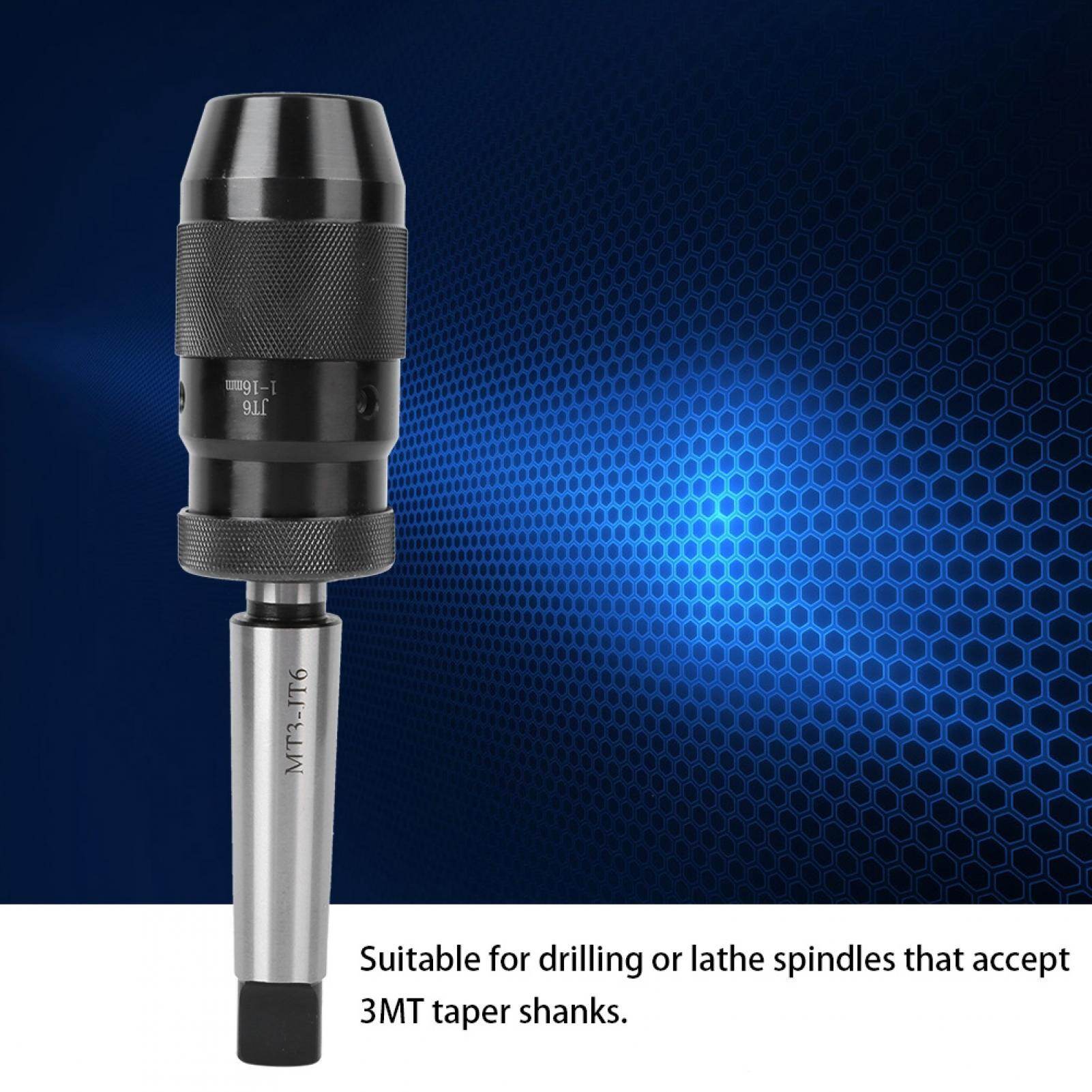 MT3 JT6 1-16MM Self Tighten Drill Chuck Automatic Locking Keyless Drill Chuck