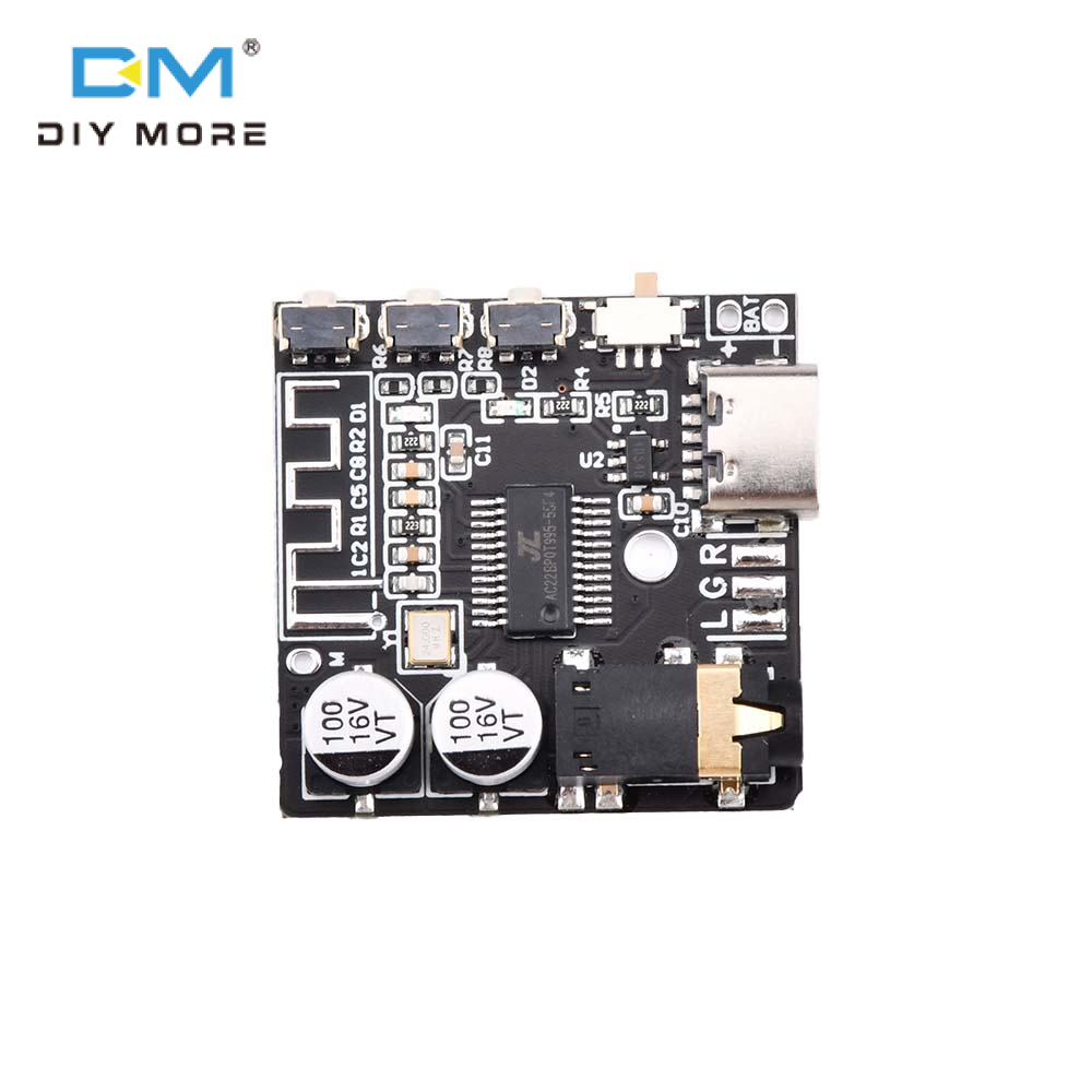 Diymore VHM-314-V2.0 Bluetooth decoding board Power Amplifier Board DC 5V/3.7V Lossless car speaker power amplifier refitting Bluetooth Type-C with Charge Management