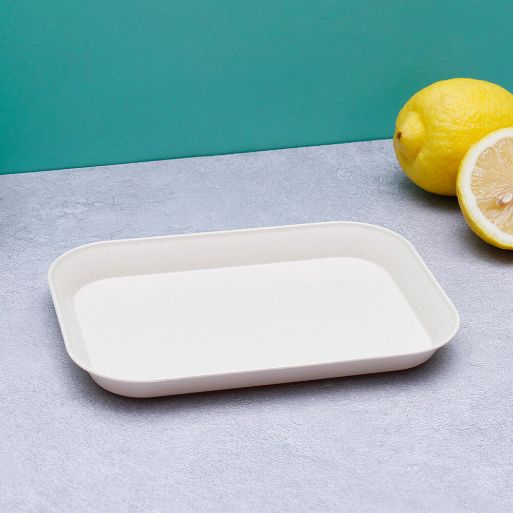 Creative Wheat Straw Rectangular Tray Dessert Sushi Pasta Plate Tableware Bowl Fruit Storage Tray