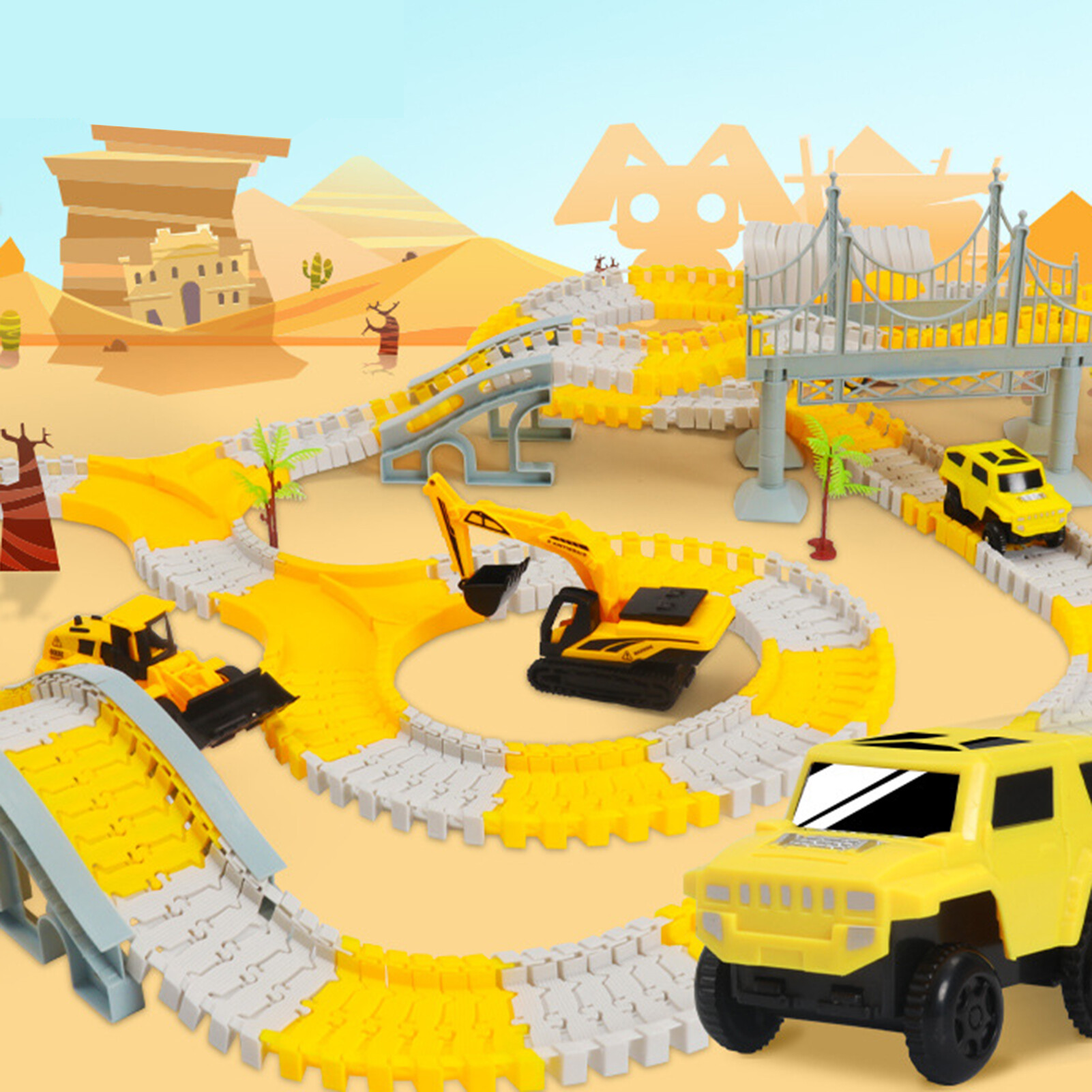 Creative Railway Electronic Car Track Assembly Toy DIY Kids Educational Gift