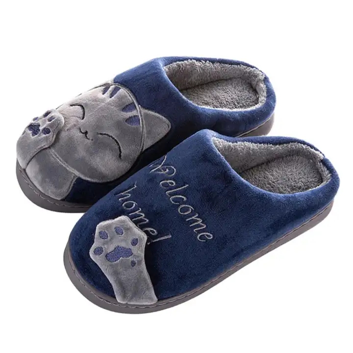 Kids Baby Boy Girls Winter Slippers Cute Cartoon Cat Non-slip Home Indoors Shoes