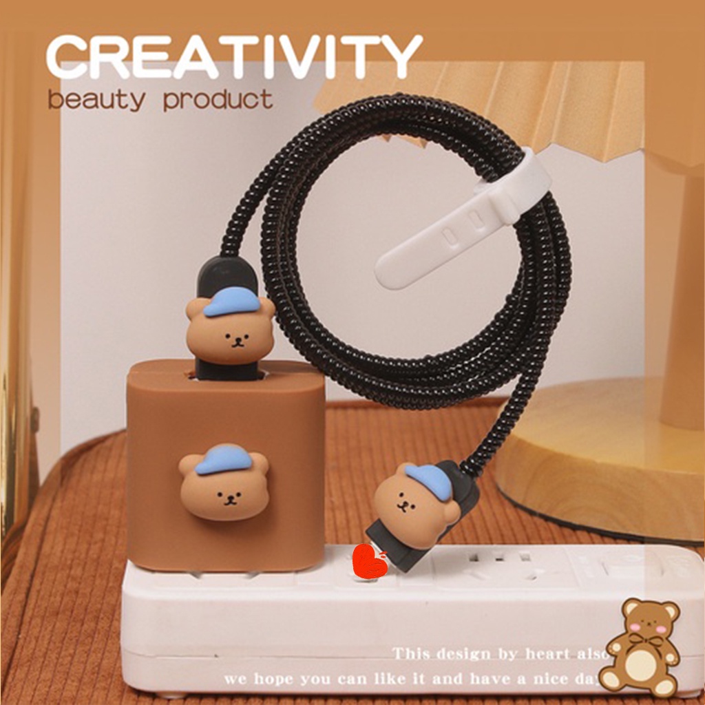 Cute Cartoon Charger Protector/Cord Protector/Charging Cable Protector Compatible For iphone 18W /20W Fast Charger Cover [cchoice]
