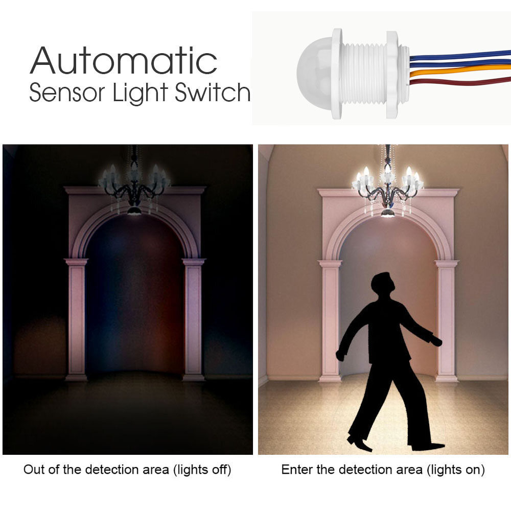 Kebidumei Light Switch PIR Sensor Detector Smart Switch LED 110V 220V PIR Infrared Motion Sensor Light Switch Auto On Off