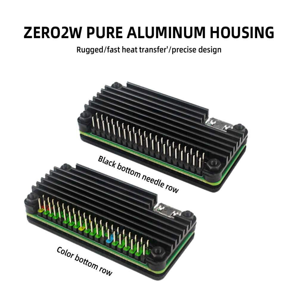 LANGTU Vỏ Nhôm Nguyên Chất 2W Raspberry Pi Zero Vỏ Bảo Vệ 2W Raspberry Pi Zero + Đầu Ghim