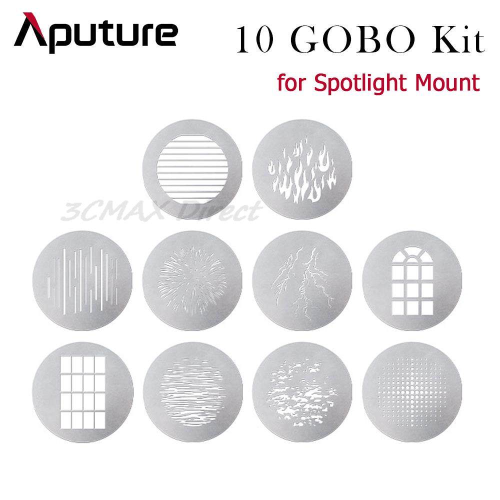 Aputure 10 Gobo Kit การถ่ายภาพเติมแสงอุปกรณ์เสริมฟิล์มฉายสำหรับ