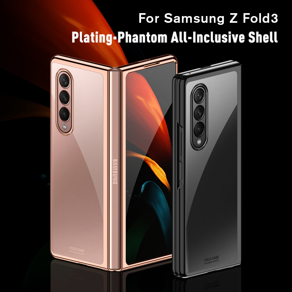 For Galaxy Z Fold 3 5G Case Folding Protective Cover Hard PC Bumper Transparent Front Back Protection For Samsung Galaxy Z Fold3 Transparent Case