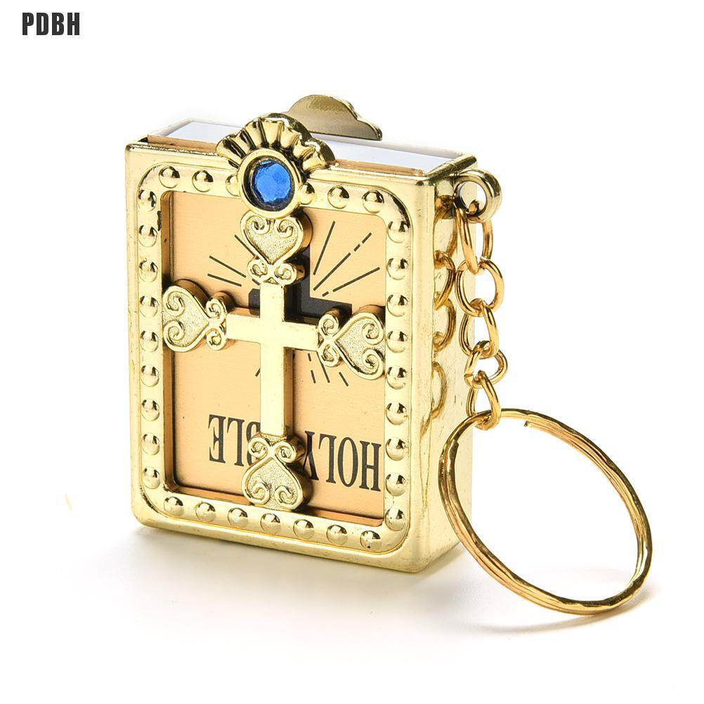 [PDBH Fashion Store] Mini Bible Keychain English HOLY BIBLE Religious Christian Jesus Cover