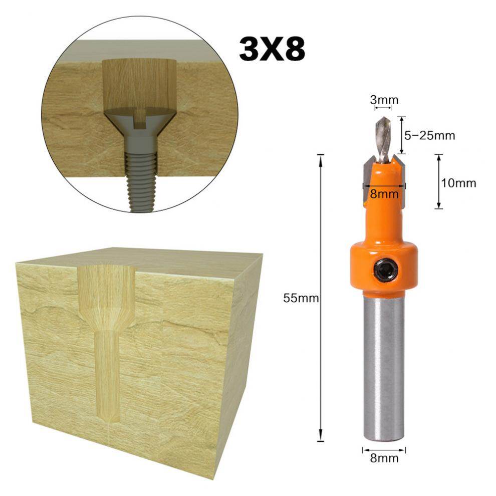 5 Cái Mũi Khoan Khoét Loe Miệng Bit Công Cụ Vạt Cạnh Làm Gỗ Mũi Soi Lỗ Gỗ Khoan Gỗ Làm Việc Bằng Nhựa