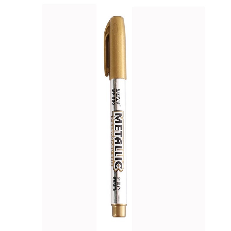 Baoke art paint pen gold/silver 1.5mm metal pen marker