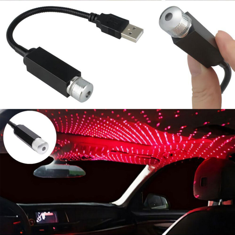 Đèn Chiếu Trần Xe Hơi Hình Ngôi Sao, Đèn Thiên Hà Dùng Trang Trí Tự Động, Có Đèn LED Tạo Bầu Không Khí Lấp Lánh Như Ánh Sao, Có Cổng USB