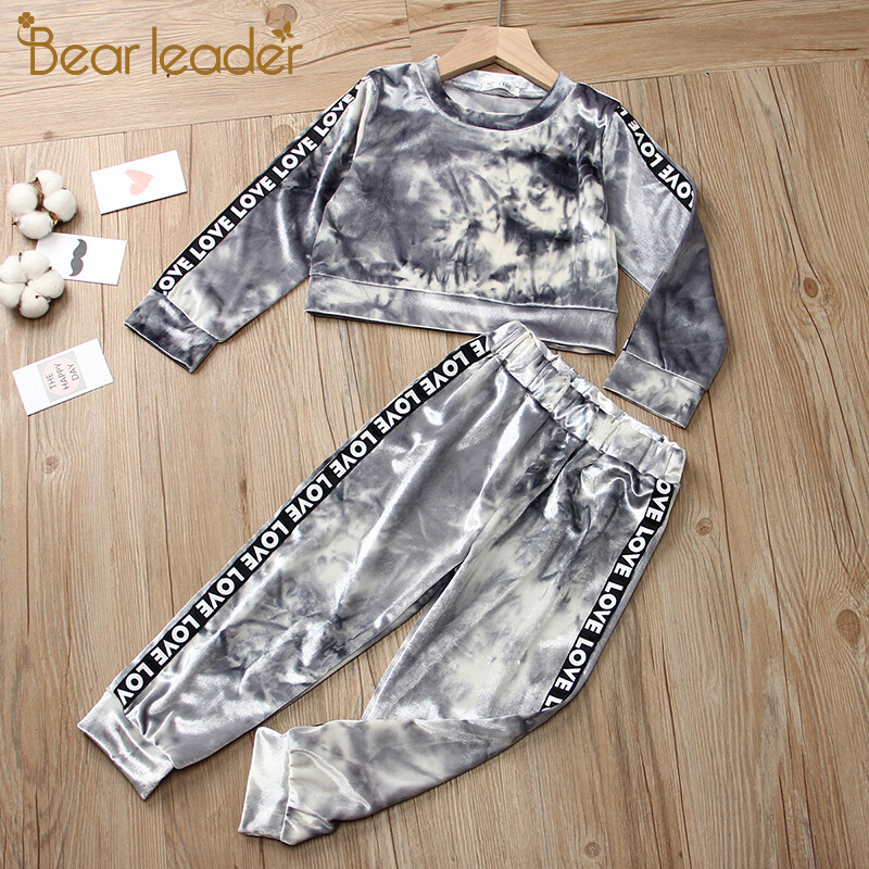 Bear Leader Kids Girls Casual Clothes Sets Fashion Cartoon Cat T-Shirt And Pants Outfits Teenager Autumn Cute Clothing 3-8 Years