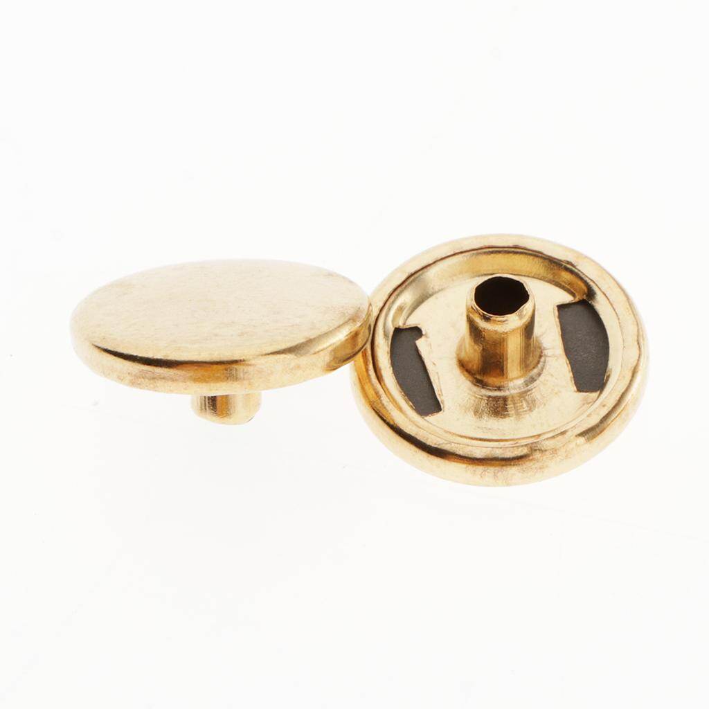 Baoblaze 30 Bộ Nút Bấm Nút Bấm Bằng Đồng Thau Nút Bấm Đinh Tán Da Cho Đồ Da Thủ Công, Quần Áo, Túi Xách 10-17Mm