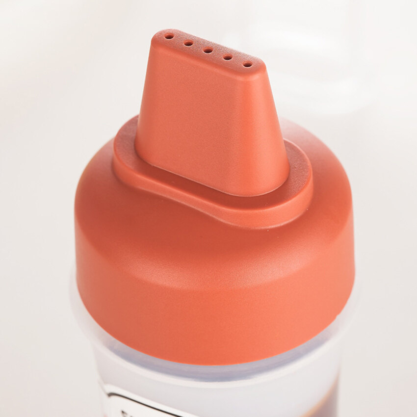 Chai Nước Sốt Bóp Cầm Tay 350Ml Có Nắp Chai Nước Sốt Bóp Chia Vạch Năm Lỗ Chai Nước Sốt Cà Chua Salad Đa Năng