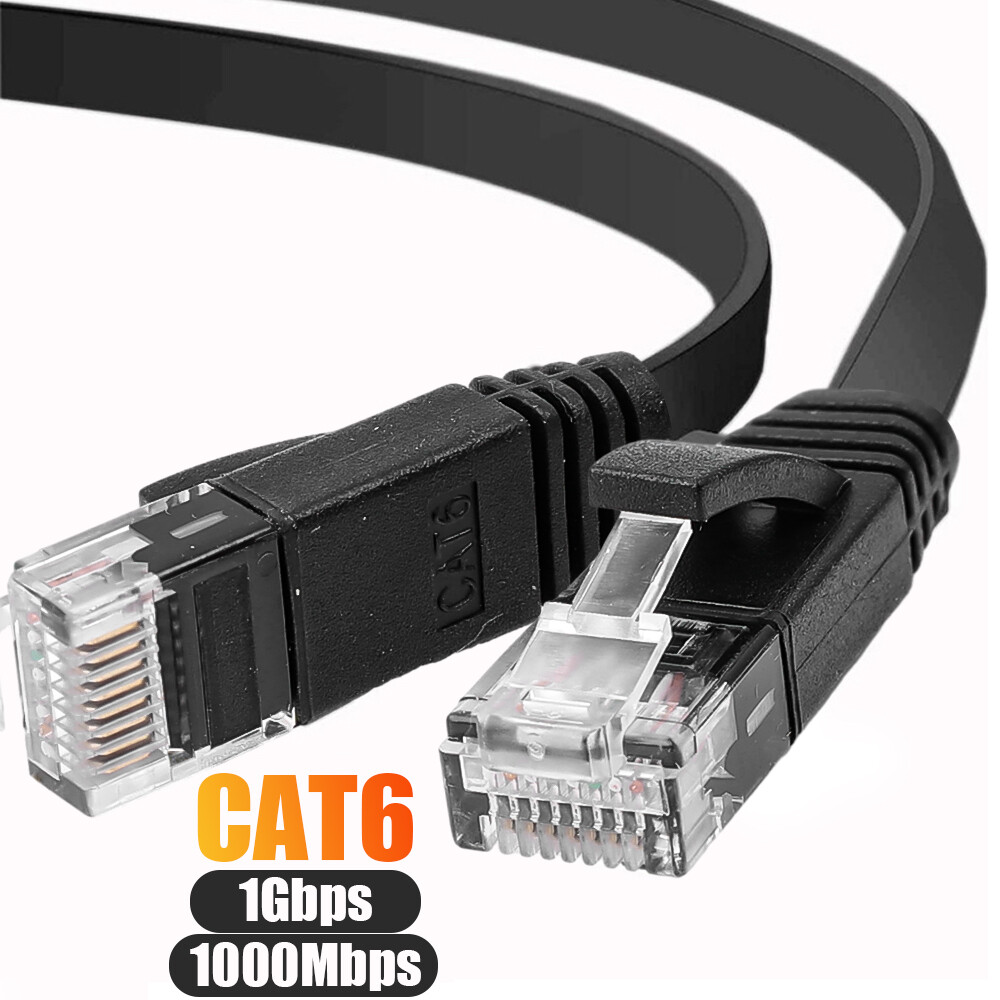 Category 6 Gigabit Flat Network Cable Invisible Ultra-thin Network Cable for High-speed Transmission By TV Box for Home Use