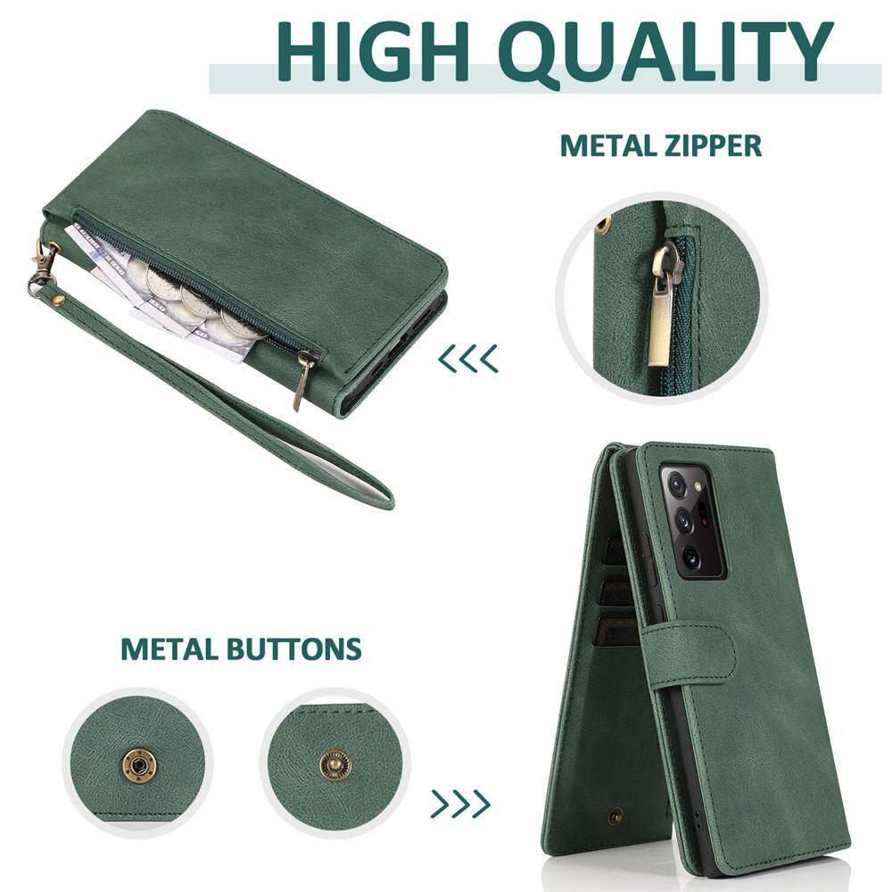 Leather Strap Handbag Case for Samsung Galaxy Note 20 Ultra 10 Plus Note10 Note20 Wallet Case Card Holder Shockproof Zipper Purse Multifunction Phone Pouch Cover