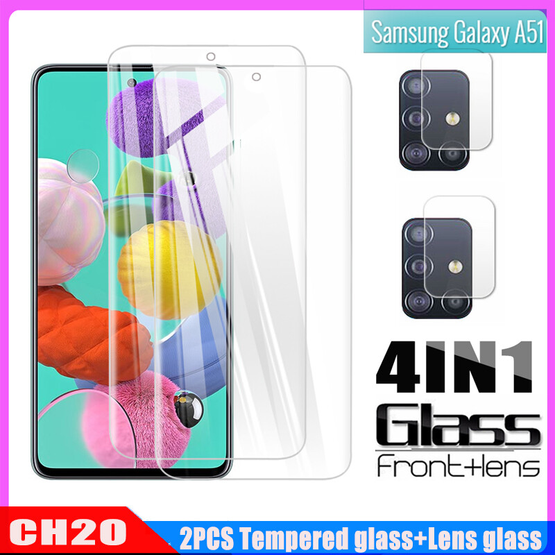 4IN1 for samsung A71 A51 A21 S S20 FE M51 M31 s full screen protective 2PCS tempered glass film & 2pcs lens A41 A31 A11 a12 A01 a70 s a50 s a40 a30 s a20 s a10 s M30s M21 m11 M10 M01 S10 Lite note 10 Lite