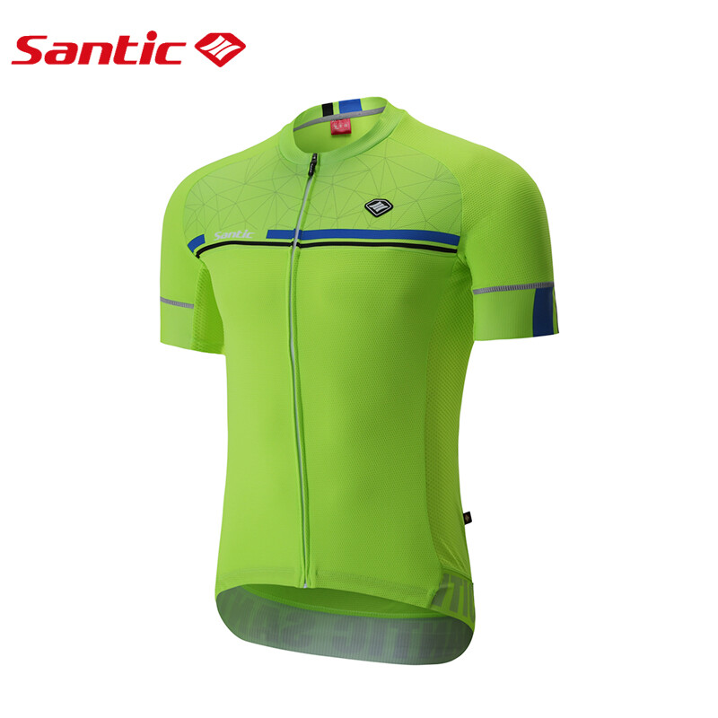 Santic Men Cycling Jerseys Pro Fit Summer Anti-slip Sleeve Road Bike MTB Short Sleeve Cycling Jersey WM0C02162