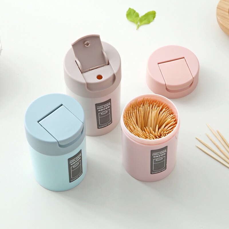 Creative Toothpick Box Dispenser Flip Cover Portable Toothpick Storage Boxes Holder Kitchen Organizer