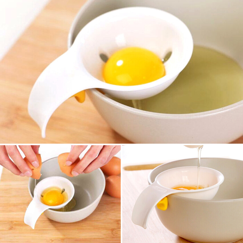 Dụng Cụ Tách Màu Trắng Dễ Thương, Dụng Cụ Tách Thực Phẩm Bằng Nhựa Nhanh Chóng Và Dễ Dàng Dụng Cụ Rây Trứng Dụng Cụ Nhà Bếp