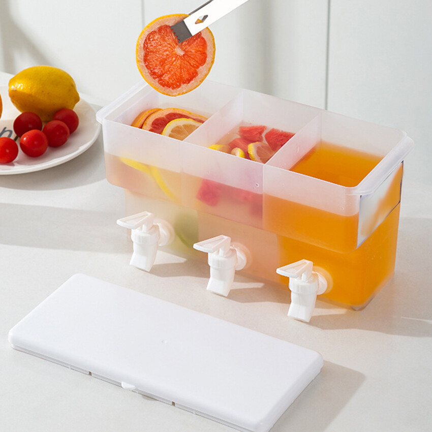 3.5L Large-capacity refrigerator cold kettle with faucet three-capacity lemonade juice plastic cold water bucket