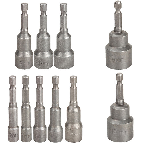 1 Vòi Phun Ống Nối Lục Giác 6Mm-19Mm, Dụng Cụ Chuyển Đổi Mũi Khoan Điều Khiển Đai Ốc Từ Tính