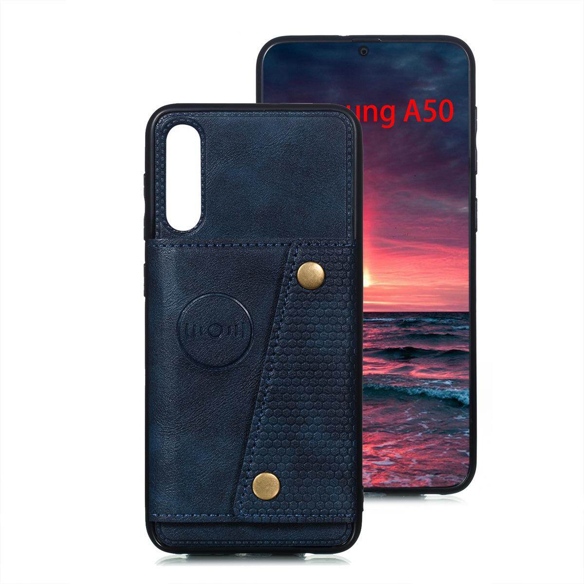 Cho Samsung A50 a50s a30s da trường hợp nhiều Folio lật Bìa Wallet trở lại trường hợp vỏ, có thể làm việc với gắn trên xe hơi, ẩn thẻ tín dụng ID khe giữ, retro nút kim loại clasp, đứng hỗ trợ