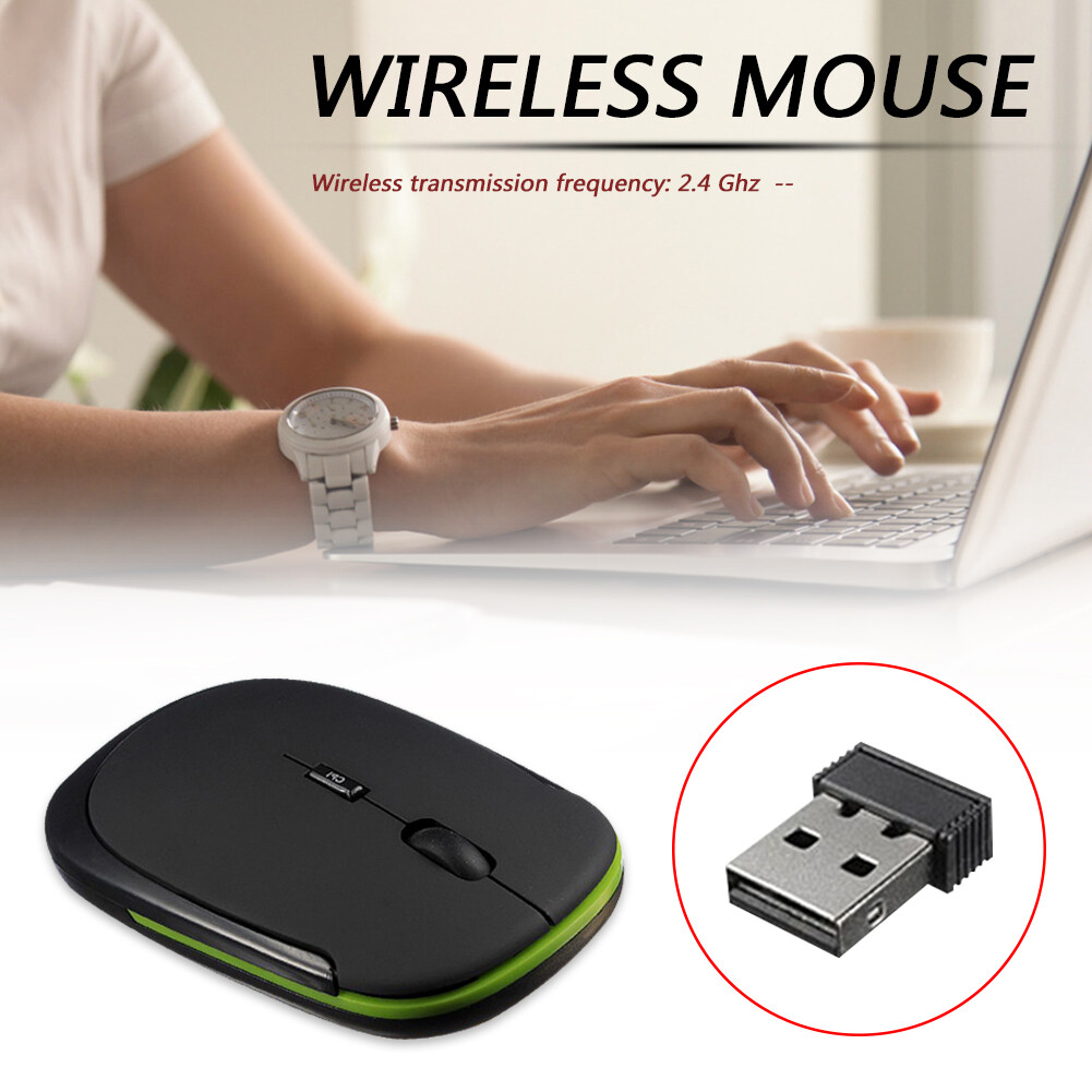 Ultra-Thin 4 Keys 2.4G Wireless Optical Mouse 3 Gears 1600DPI Rechargeable Mice Computer Accessories