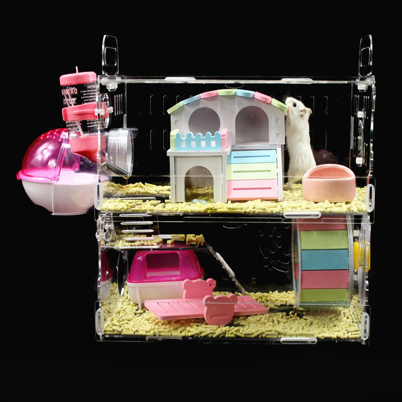 Đế Lồng Chuột Nhảy Và Chuột Hamster Thúc Đẩy Việc Đào Hang Theo Bản Năng Trong Khi Chứa Rác Và Mảnh Vụn Bao Gồm Tất Cả Các Phụ Kiện Và Đường Hầm Chơi