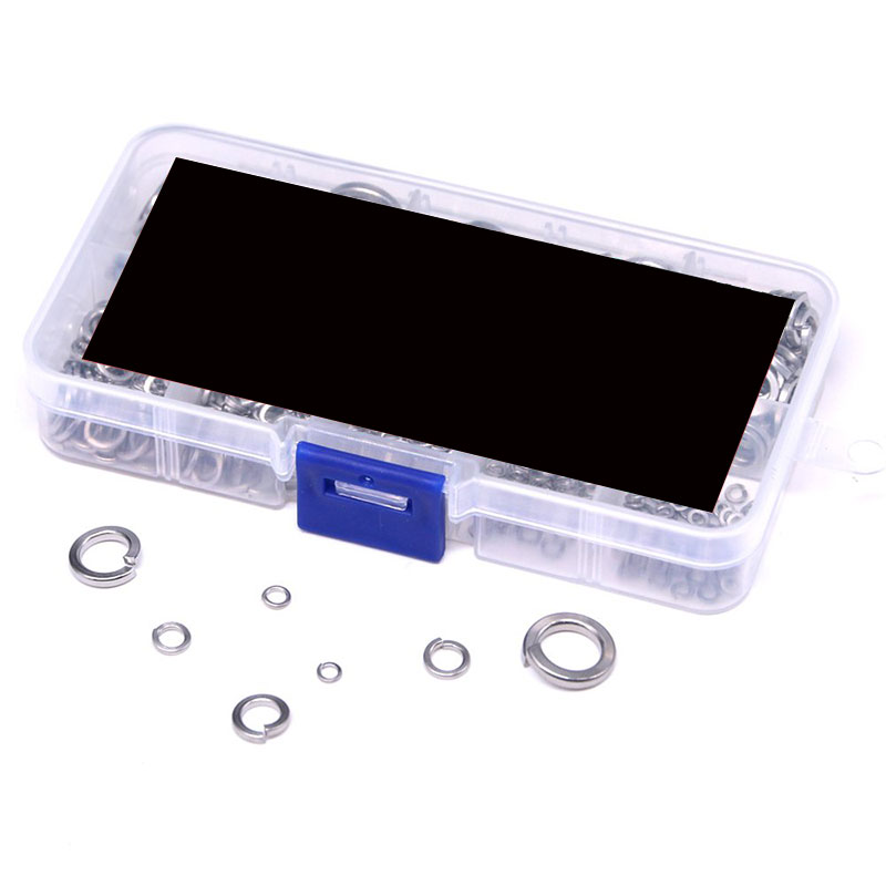 QTEATAK 260 Pcs 7-Size 304 Stainless Steel Flat Washer Lock Washer Assortment Set Size Included M2 5 M3 M4 M5 M6 M8 M10