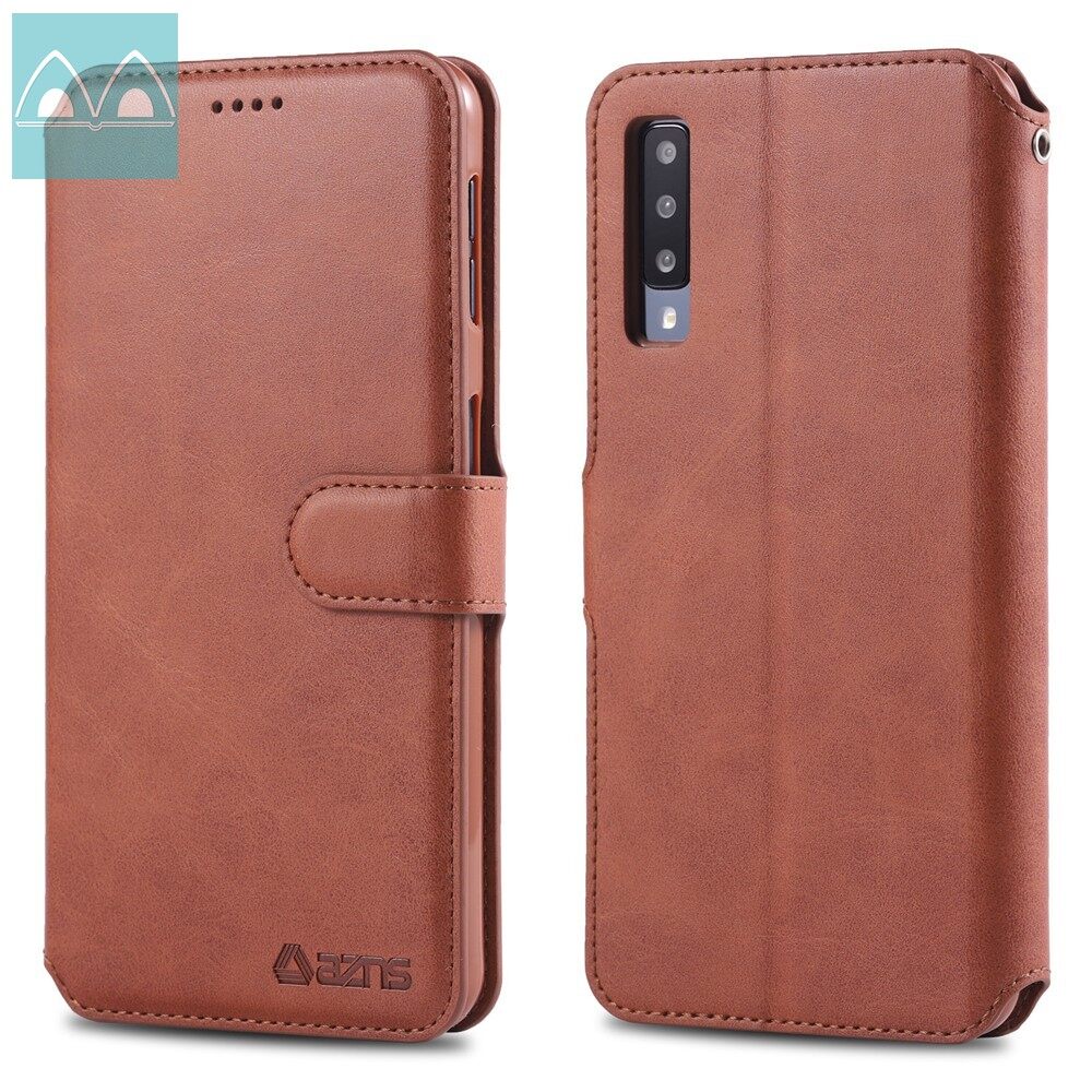 For Samsung Galaxy A7 2018(A750) Luxury Leather Wallet Flip Case Cover Magnetic Vintage Phone Bags Casing with Stand Card Holder