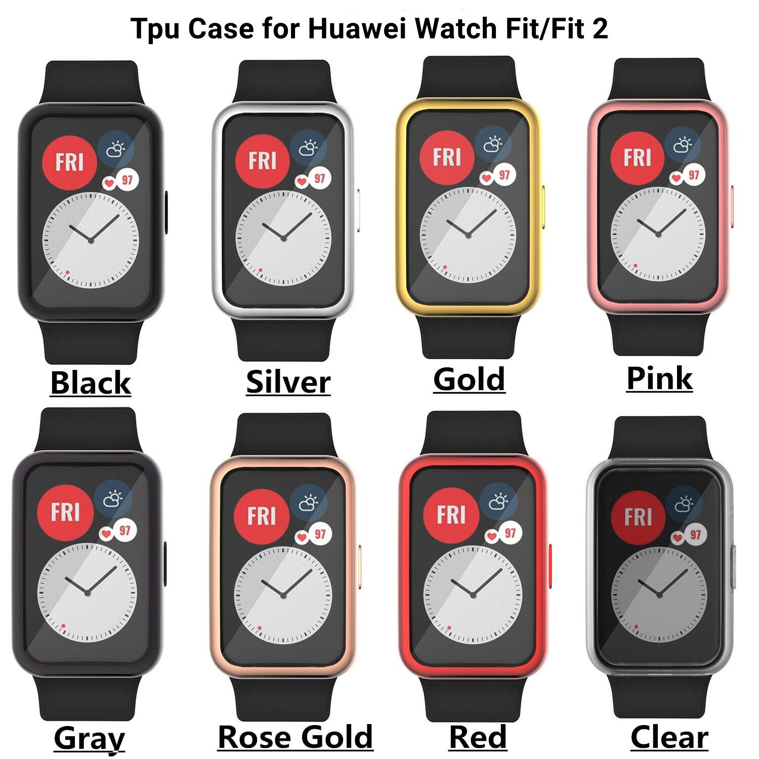 TPU Soft Full Screen Protector Case Shell Edge Frame For Huawei Watch Fit New Thin Anti-fall Plated Bumper Shell for Huawei Watch Fit