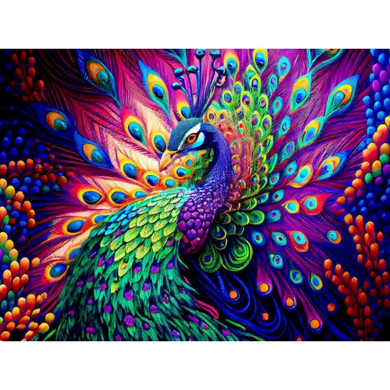 RUOPOTY Painting By Numbers For Adults Kits Peacock Animals Paint On Numbers Acrylic Kit For Diy Gift
