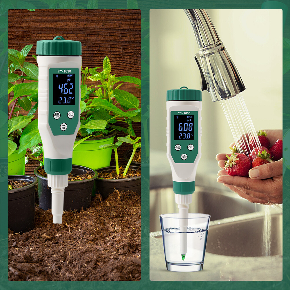 RCYAGO Smart  Bluetooth PH Meter Water PH Meter for Food, High Precision ATC with Backlight, PH Analyzer for Dough, Meat, Fruit, Water, Soil, Cosmetics