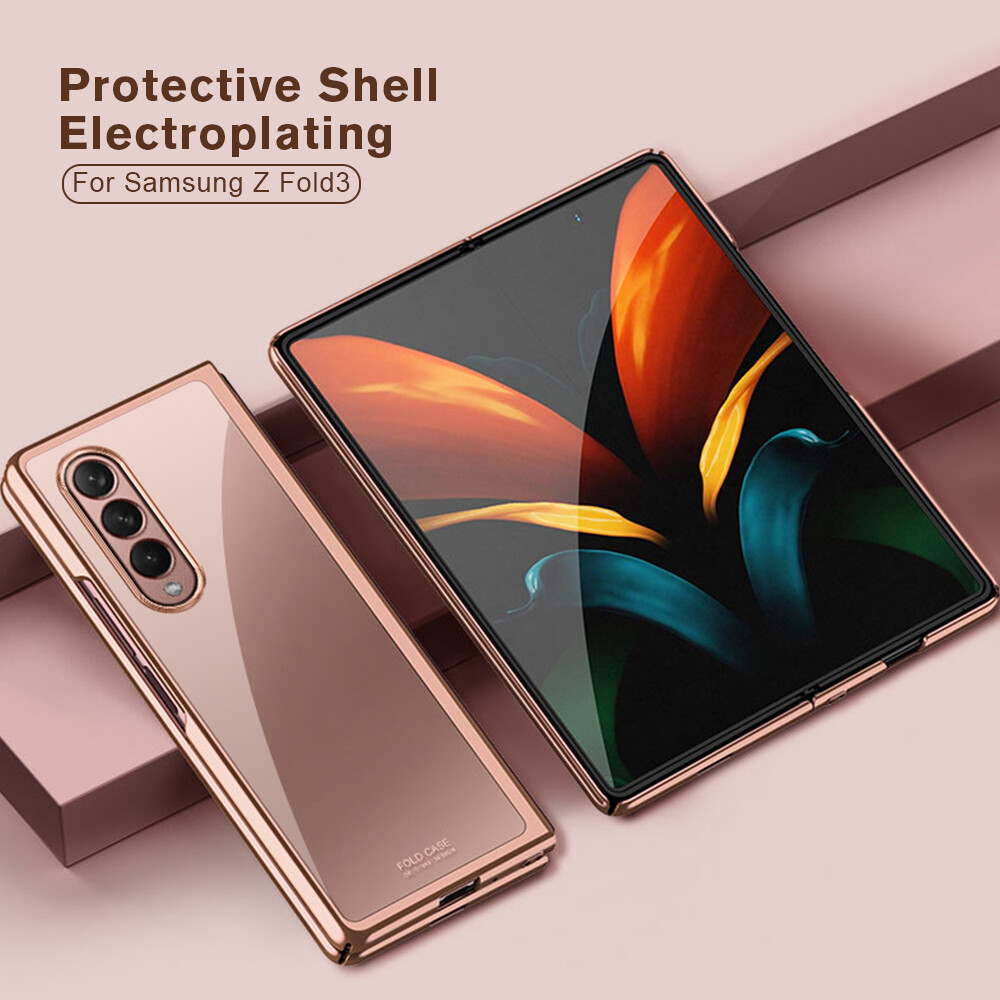 For Galaxy Z Fold 3 5G Case Folding Protective Cover Hard PC Bumper Transparent Front Back Protection For Samsung Galaxy Z Fold3 Transparent Case